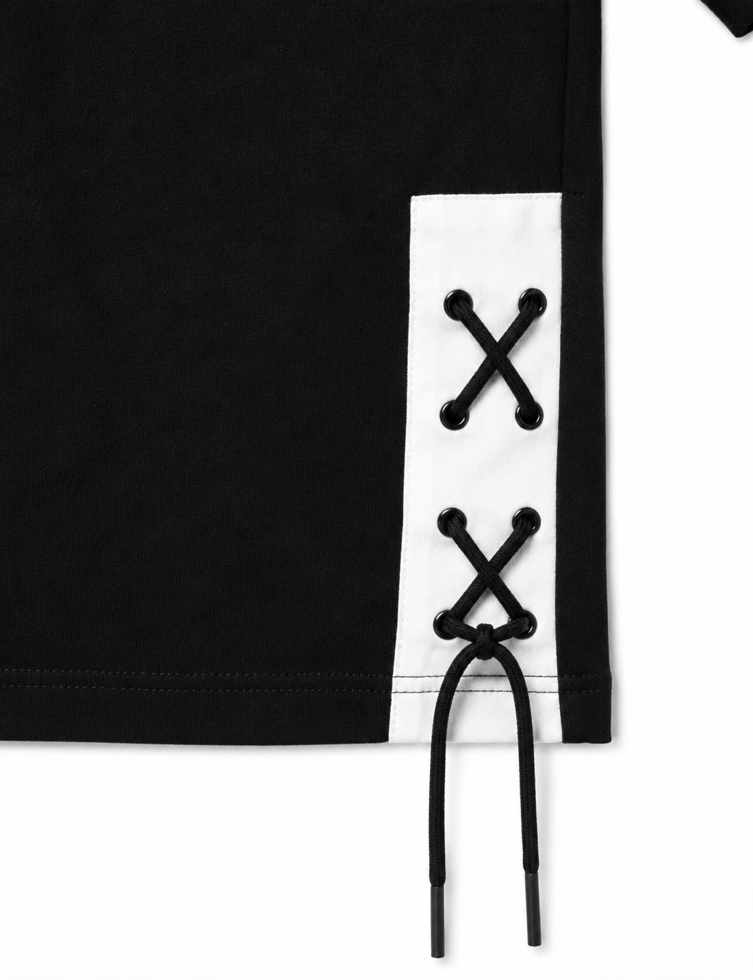 Black Oversized Drop Shoulder Layered Collar Graphic Tee