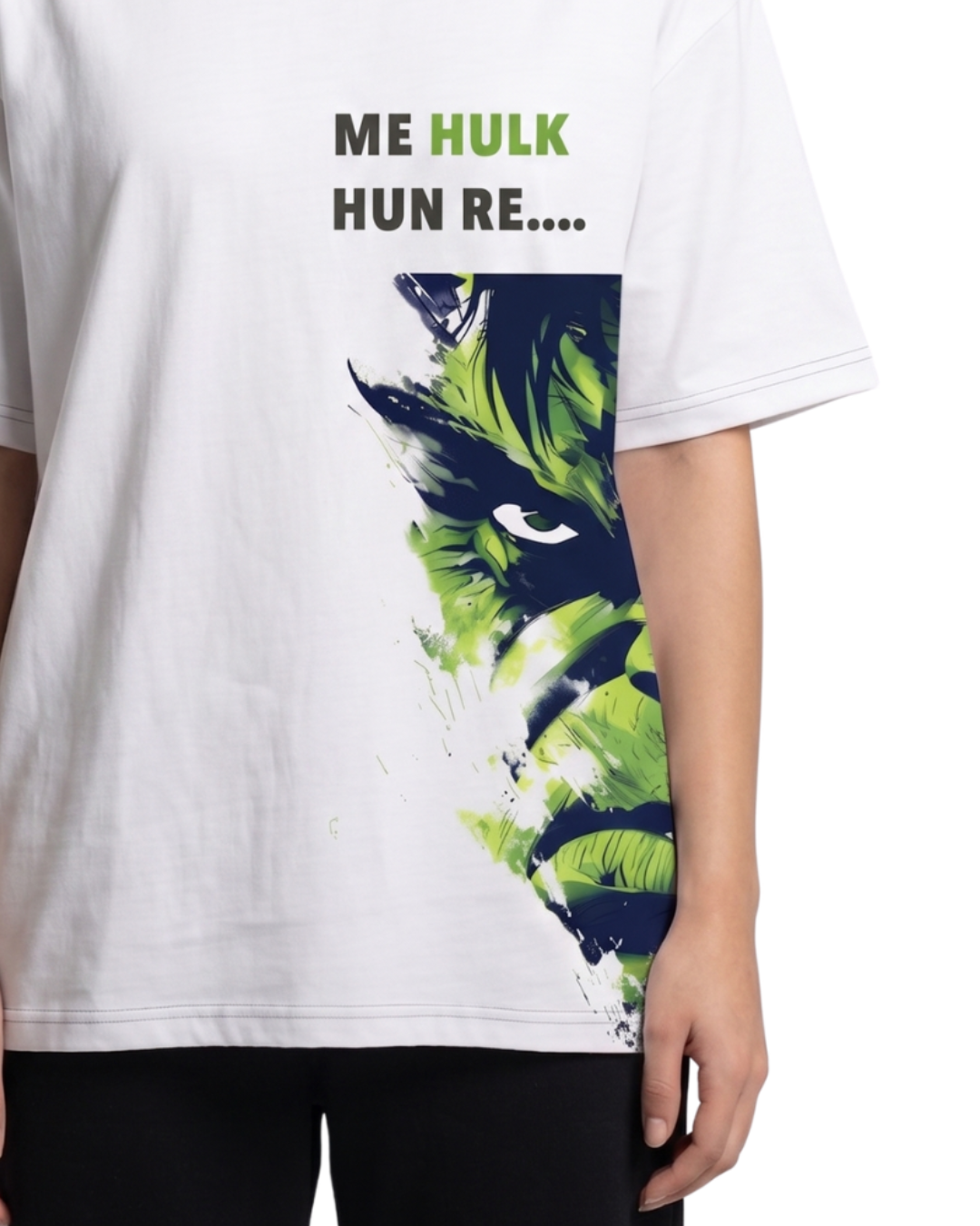 Women's Oversized Drop Shoulder Cotton T Shirt | Street Style Hulk