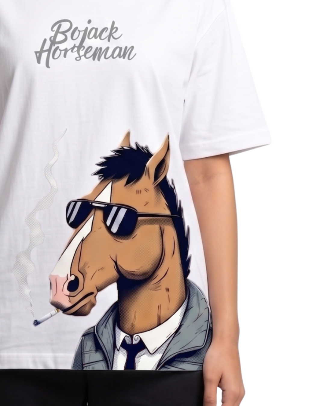 Women's Oversized Drop Shoulder Cotton T Shirt | Bojack Horseman