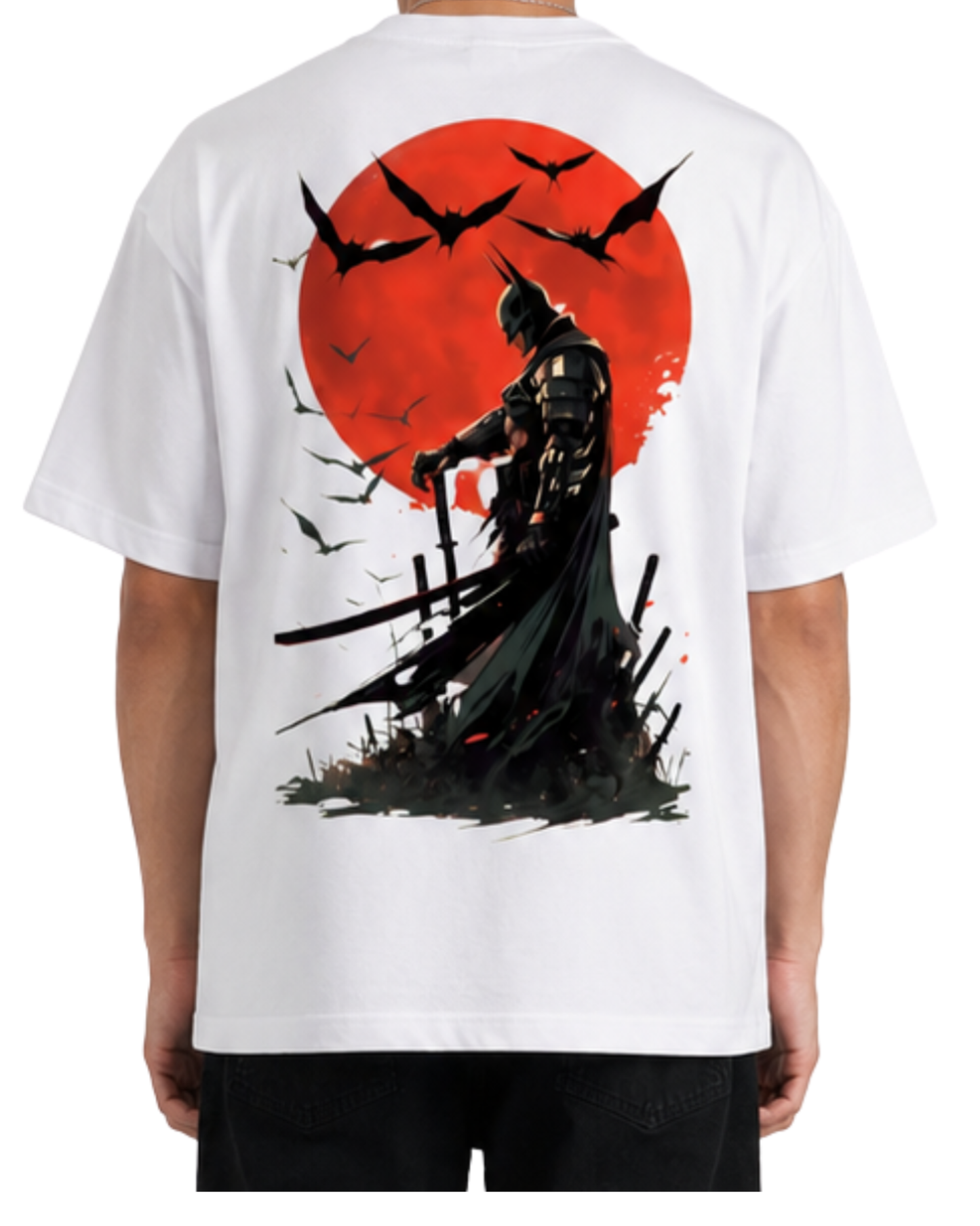 Men's Oversized Drop Shoulder Cotton T Shirt | Crimson Knight Phantom