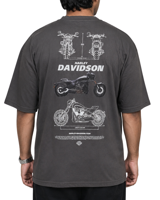 Men's Oversized Drop Shoulder Cotton T Shirt | Harley Motorcycle