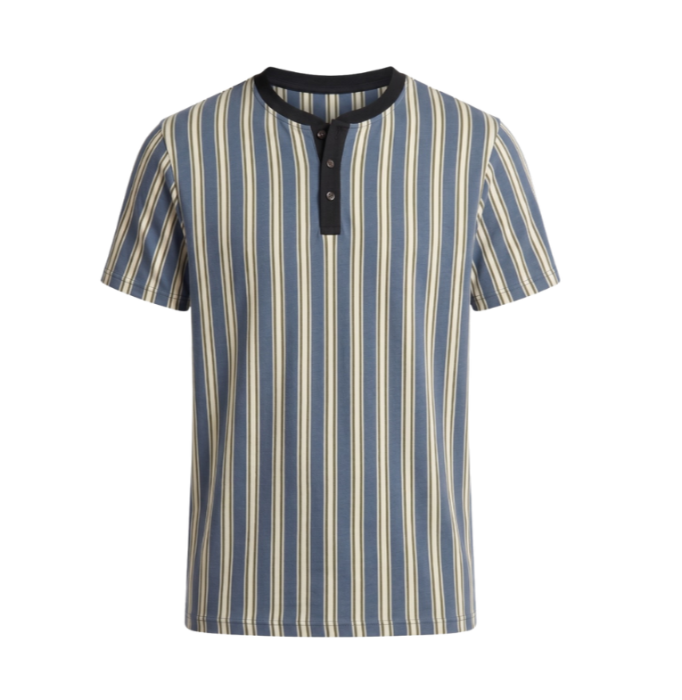 Vintage Striped Henley Tee