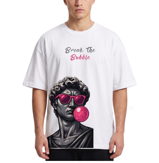 Men's Oversized Drop Shoulder Cotton T Shirt | Break The Bubble