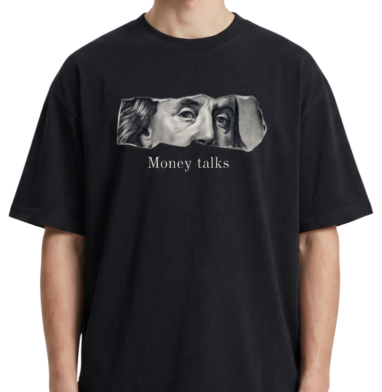 Men's Oversized Drop Shoulder Cotton T Shirt | Luxe Money