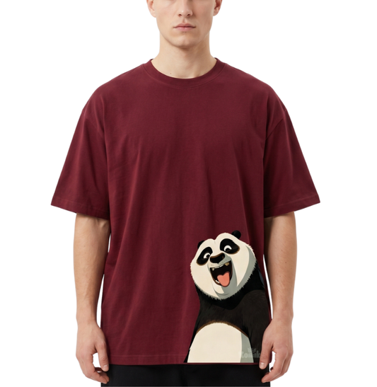 Men's Oversized Drop Shoulder Cotton T Shirt | Happy Panda