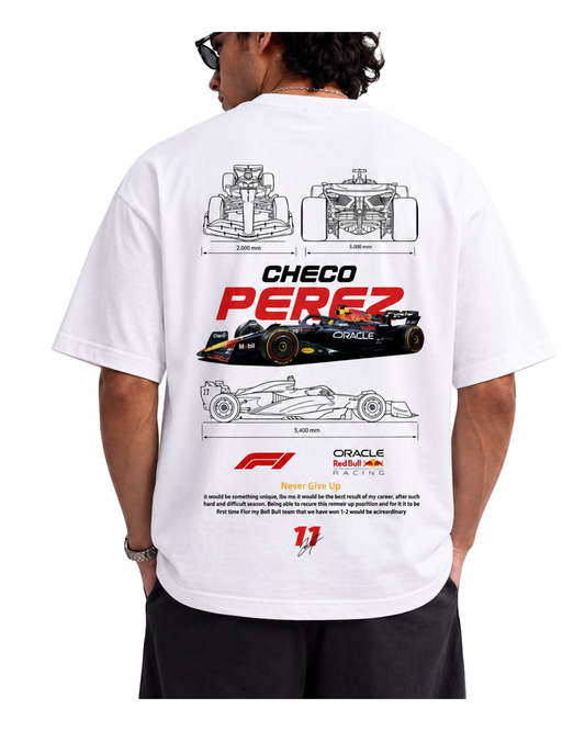 Men's Oversized Drop Shoulder Cotton T Shirt | Checo Perez F1 Racing