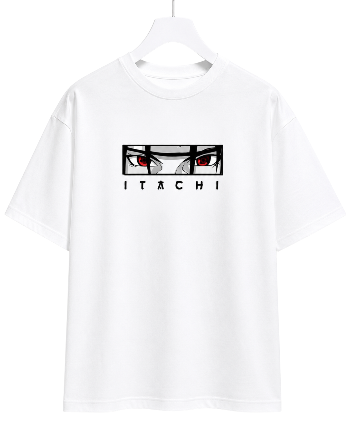 Men's Oversized Drop Shoulder Cotton T Shirt | Itachi Uchiha Illusion