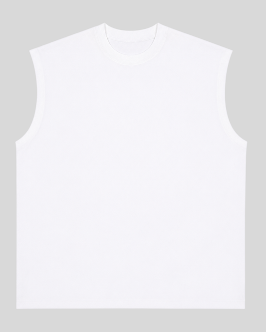 Men's Pure Cotton Sleeveless Oversized T-Shirt | Graphic Muscle Tee