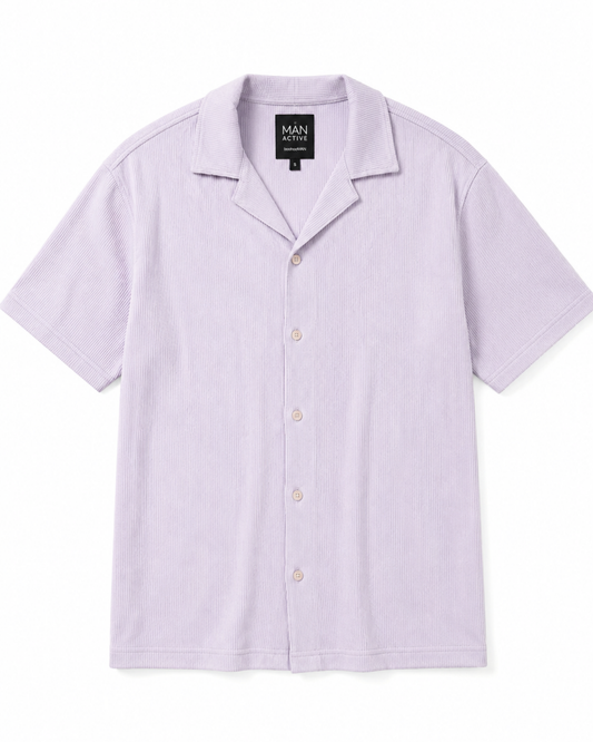 Men's Premium Soft Thermal Cuban Collar Shirt | Textured Relaxed Fit