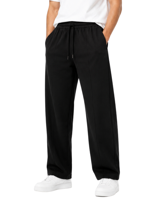 Men’s Black Wide Leg Trouser | Single Jersey Baggy Streetwear Trousers