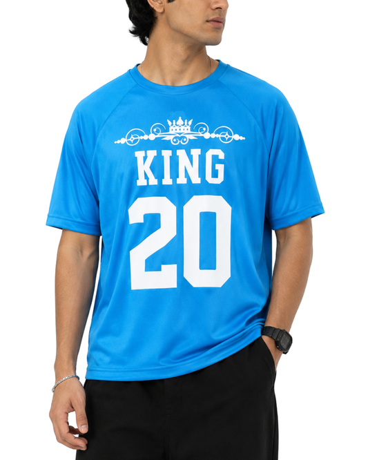 Men’s Oversized Drop Shoulder Mesh T-Shirt | King 20 Graphic