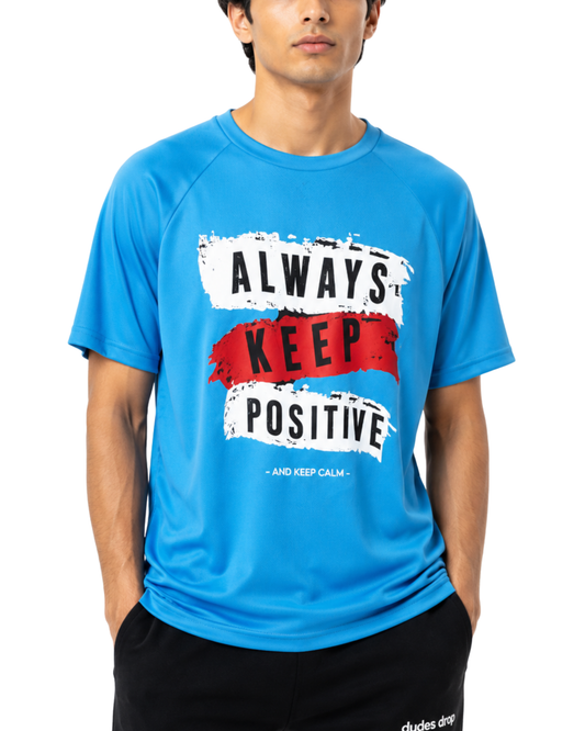 Men’s Oversized Drop Shoulder Mesh T-Shirt | Always Keep Positive