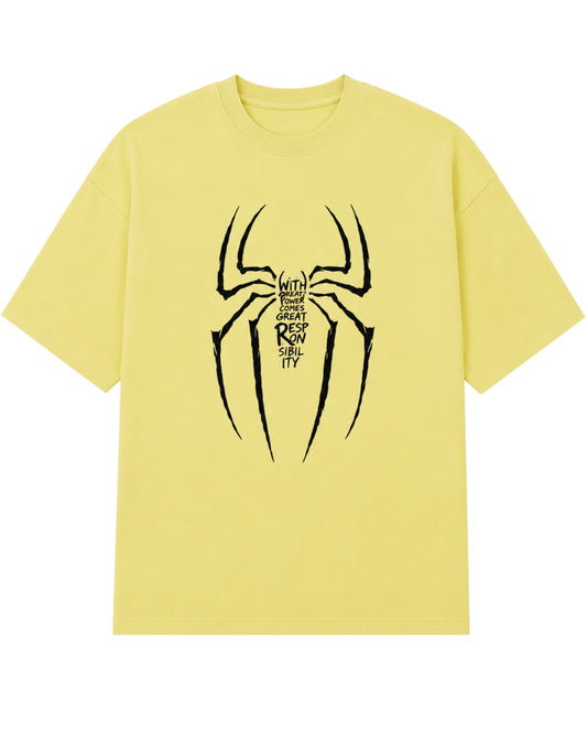 Men’s Oversized Drop Shoulder Cotton T-Shirt | Spider Responsibility