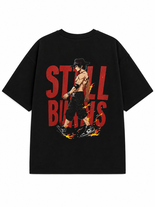 Men’s Oversized Drop Shoulder Cotton T-Shirt | Ace Anime Graphic