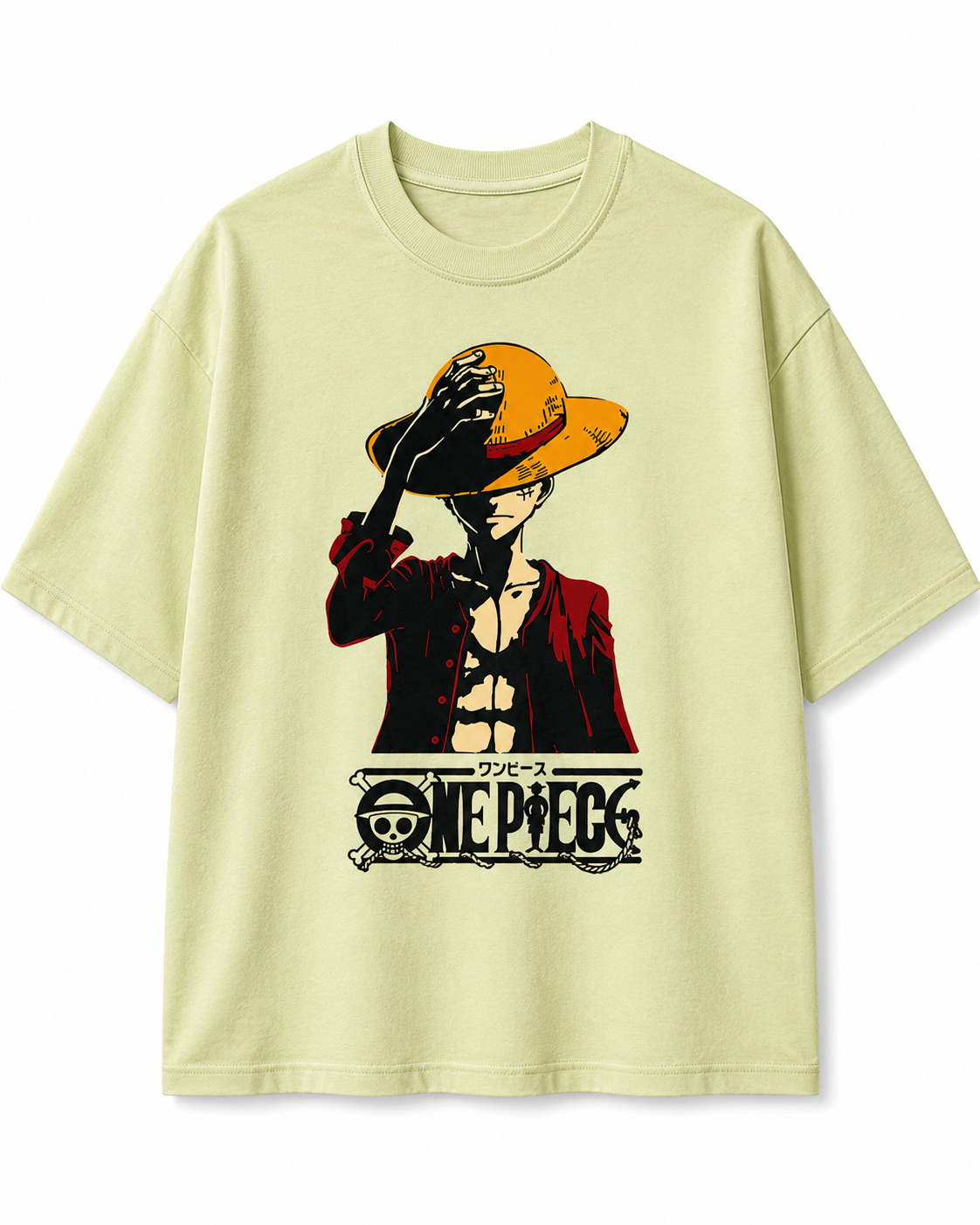 Men's Oversized Drop Shoulder Cotton T Shirt | One Piece Luffy