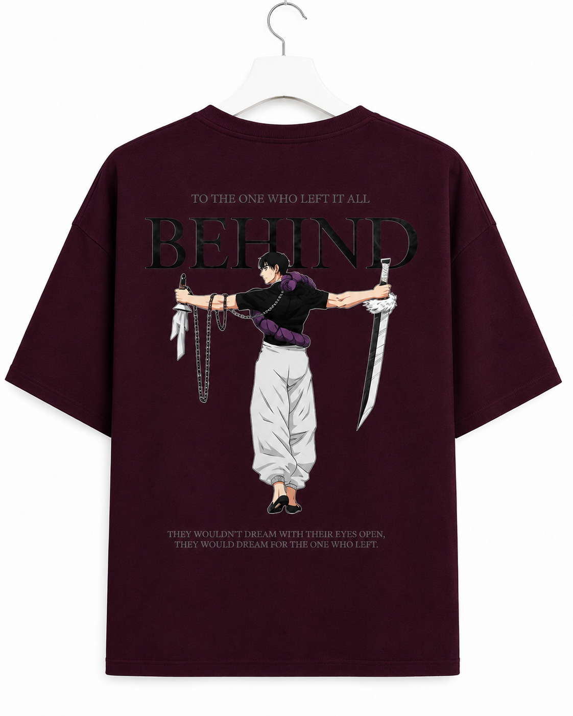 Men's Oversized Drop Shoulder Cotton T Shirt | Behind Sorcerer Killer