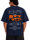Men's Oversized Drop Shoulder Cotton T Shirt | Mazda RX7 Sports Car