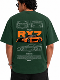 Men's Oversized Drop Shoulder Cotton T Shirt | Mazda RX7 Sports Car
