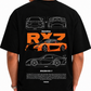 Men's Oversized Drop Shoulder Cotton T Shirt | Mazda RX7 Sports Car