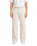 Women's Off White Twill Wide Leg Beggy Pant