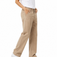 Women's Beigh Twill Wide Leg Beggy Pant