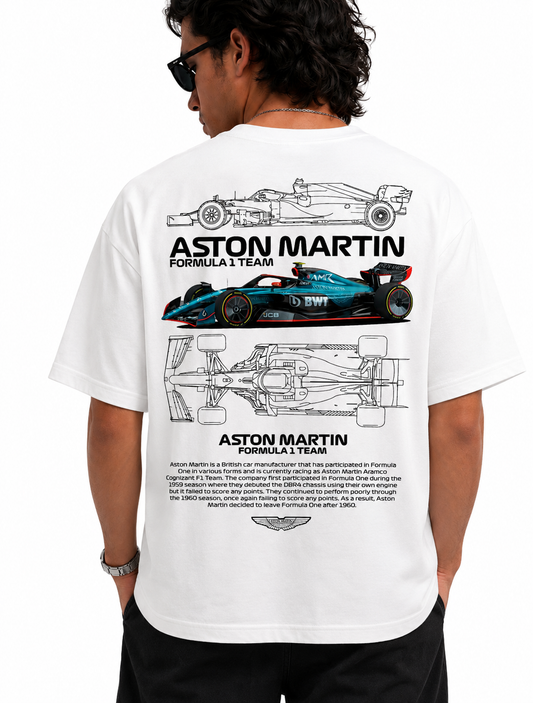 Men's Oversized Drop Shoulder Cotton T Shirt | Aston Martin F1 Racing