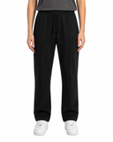 Women's Black Woven Terry Straight Fit  Stretchable Trouser