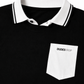 Black Oversized Drop Shoulder Layered Collar Graphic Tee