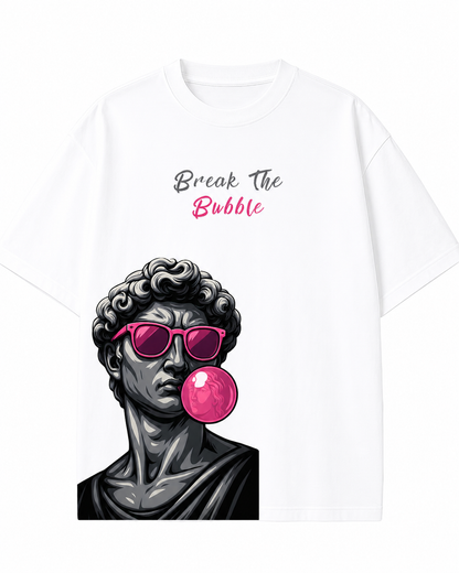Men's Oversized Drop Shoulder Cotton T Shirt | Break The Bubble