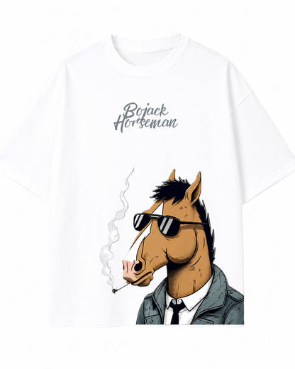 Men's Oversized Drop Shoulder Cotton T Shirt | Bojack Horseman