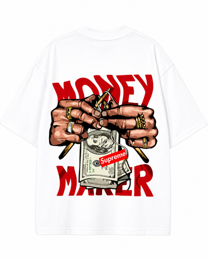Men's Oversized Drop Shoulder Cotton T Shirt | Money Maker