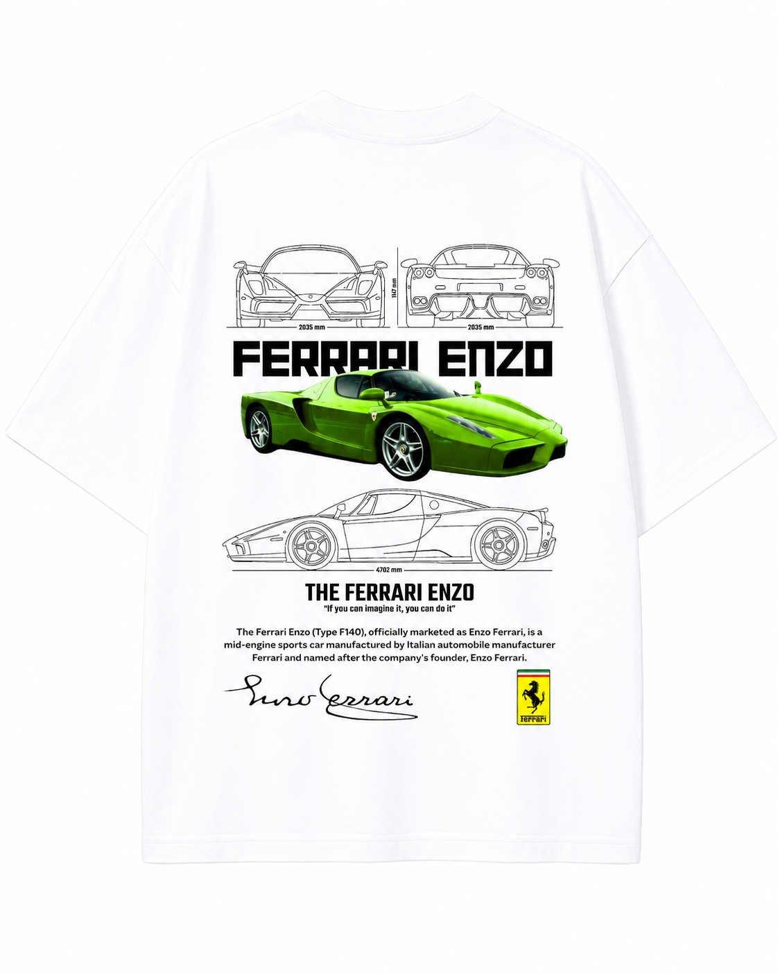 Women's Oversized Drop Shoulder Cotton T Shirt | Ferrari Logo Bold Streetwear