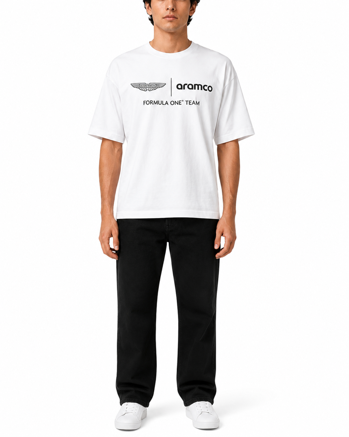 Men's Oversized Drop Shoulder Cotton T Shirt | Aston Martin F1 Racing