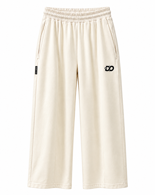 Men’s Wide Leg Cream Trouser | Single Jersey Relaxed Fit Pants