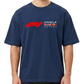 Men's Oversized Drop Shoulder Cotton  Navy Blue T Shirt | Checo Perez F1 Racing