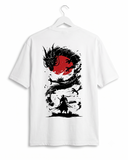 Men's Oversized Drop Shoulder Cotton T Shirt | Crimson Dragon Ascension