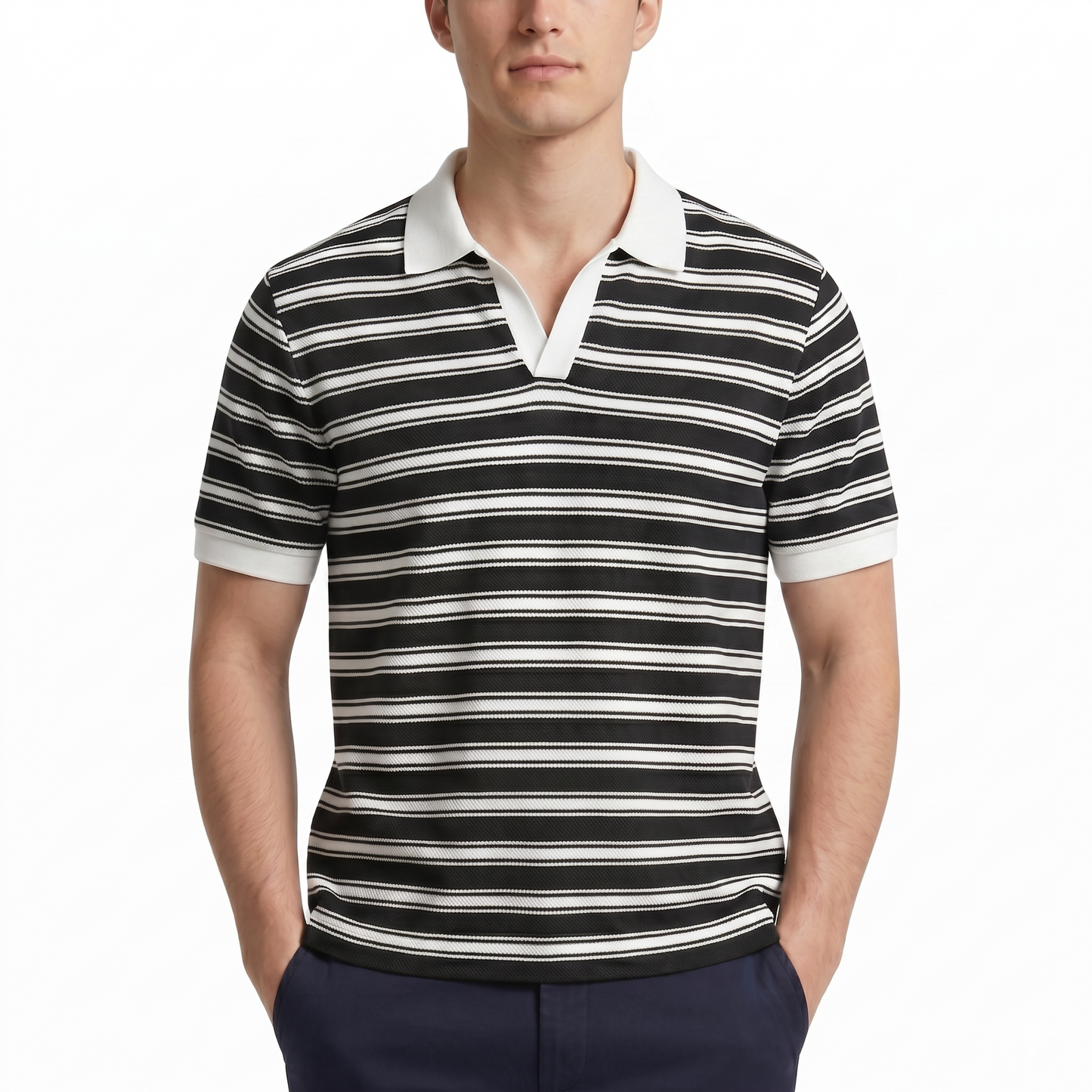 Men’s Striped Polo Shirt | Classic Fit Smart Casual Style