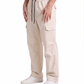 Women's Off-White Canvas Wide-Leg Cargo Trousers