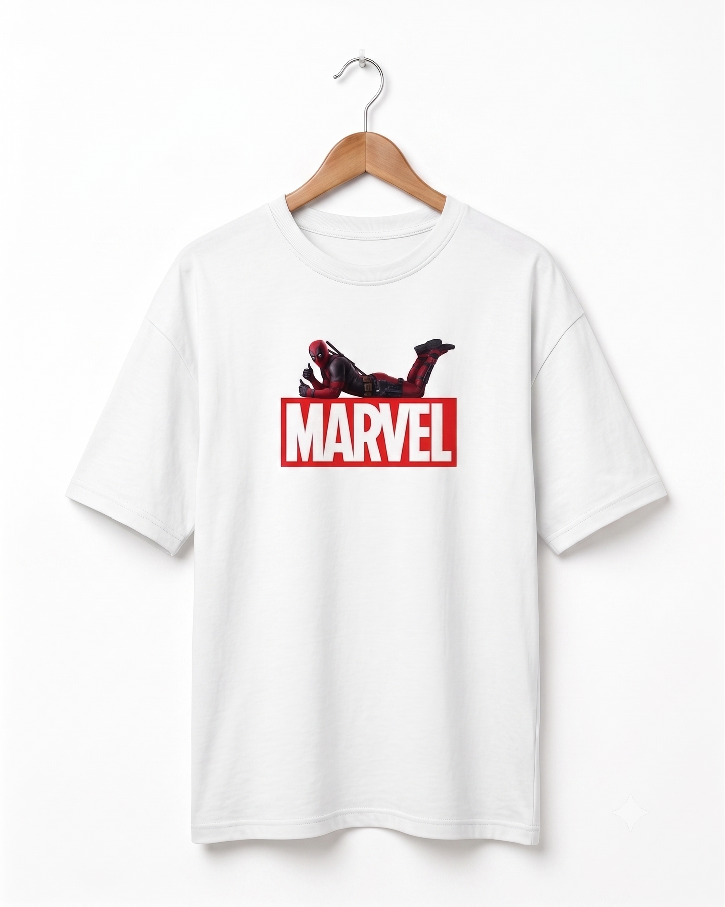 Men's Oversized Drop Shoulder Cotton T Shirt | Marvel Deadpool Edition