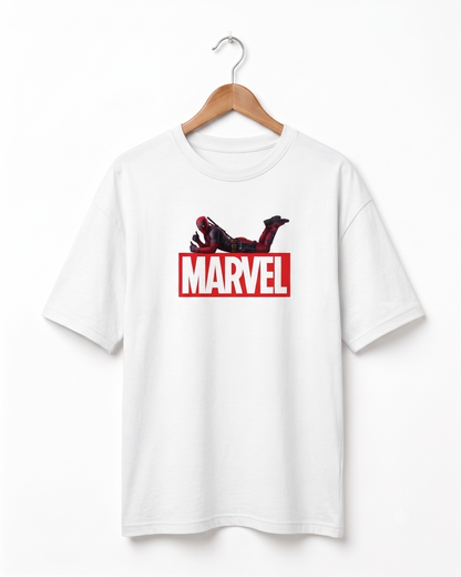 Men's Oversized Drop Shoulder Cotton T Shirt | Marvel Deadpool Edition