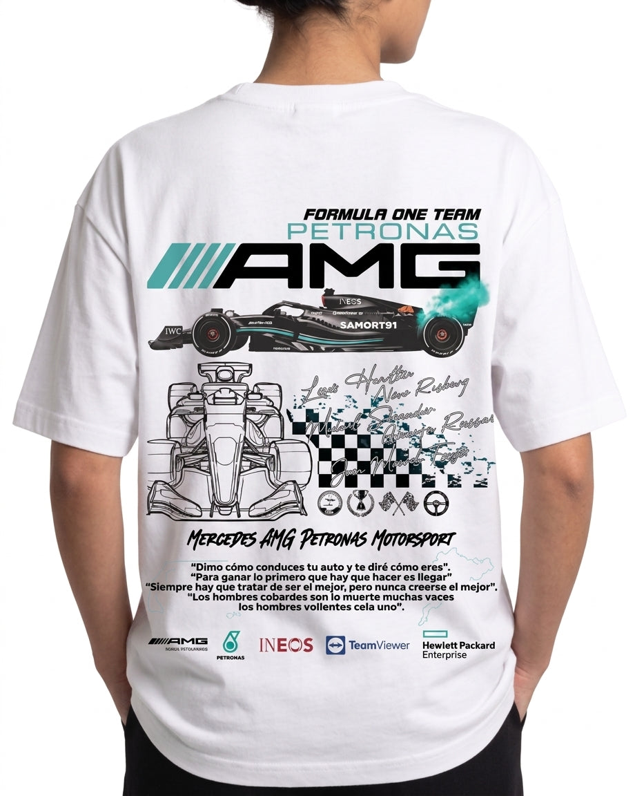 Women's Oversized Drop Shoulder Cotton T Shirt | Mercedes-AMG Petronas Motorsport