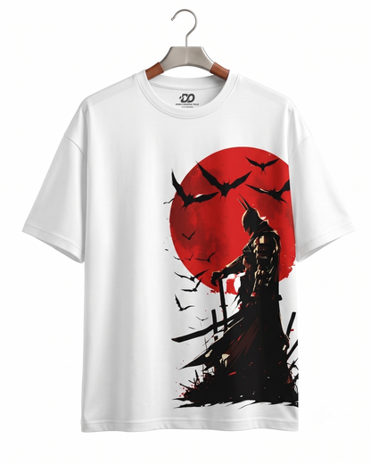 Women's Oversized Drop Shoulder Cotton T Shirt | Batman Crimson Moon