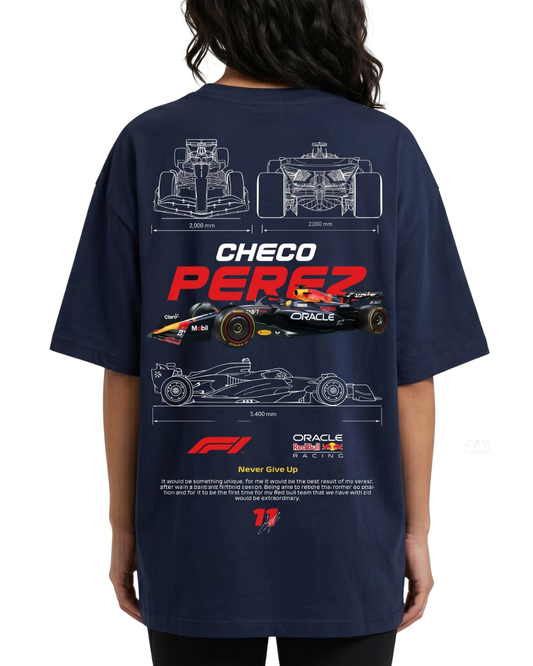 Women's Oversized Drop Shoulder Cotton T Shirt | Checo Perez F1 Racing