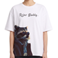 Women's Oversized Drop Shoulder Cotton T Shirt | Relax Buddy Raccoon