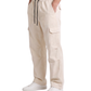 Men's Off-White Canvas Wide-Leg Cargo Trousers