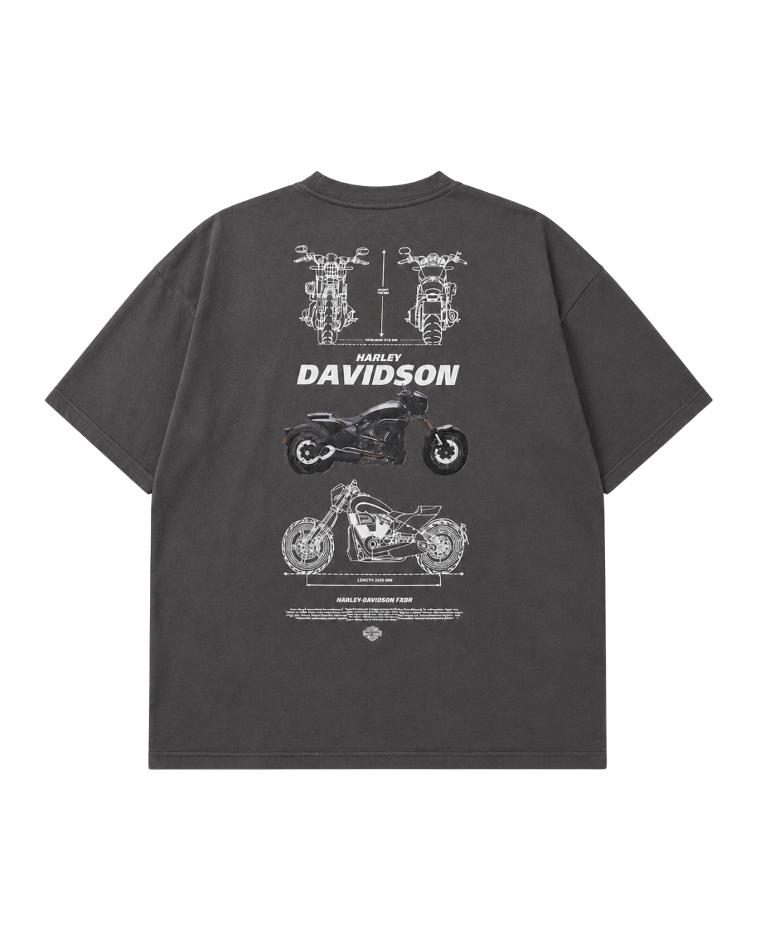 Men's Oversized Drop Shoulder Cotton T Shirt | Harley Motorcycle