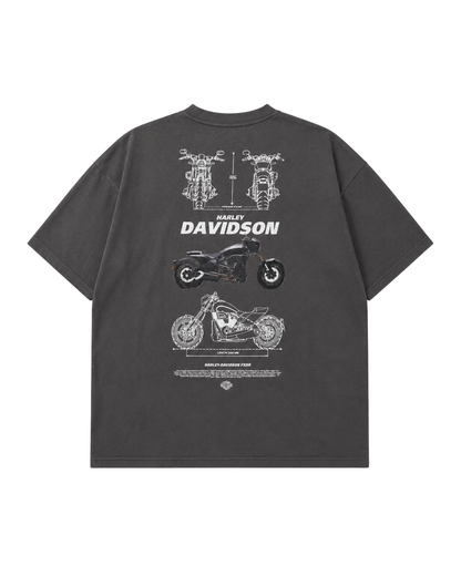 Men's Oversized Drop Shoulder Cotton T Shirt | Harley Motorcycle