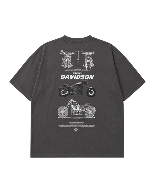 Men's Oversized Drop Shoulder Cotton T Shirt | Harley Motorcycle