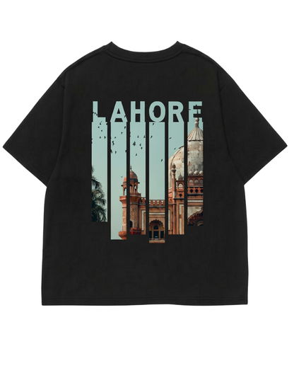 Men's Oversized Drop Shoulder Cotton T Shirt | Lahore Skyline