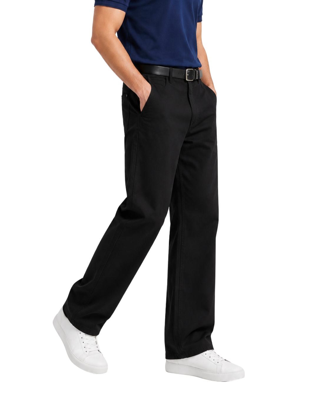 Men's Black Twill Wide Leg Beggy Pant